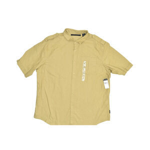 NEW Sean John Men's Big & Tall Size 4XL Khaki Linen Blend Button Down Shirt
